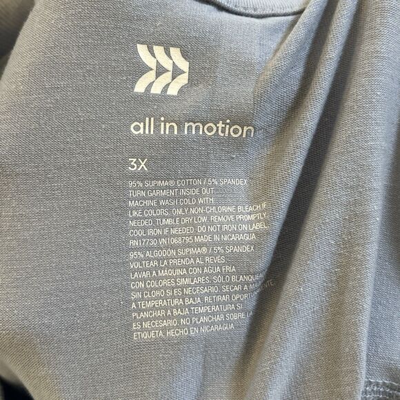 NWT All in Motion Plus Size 3X Blue Supima Cotton Short Sleeve T-Shirt Top - Picture 3 of 16